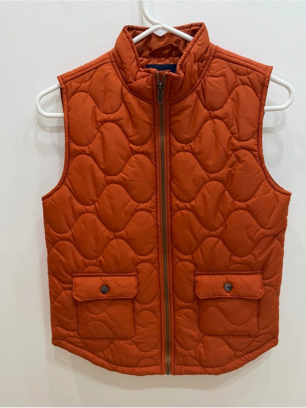 Janie and Jack Boys 10-12 Rust Orange Quilted Puffer Vest Fall